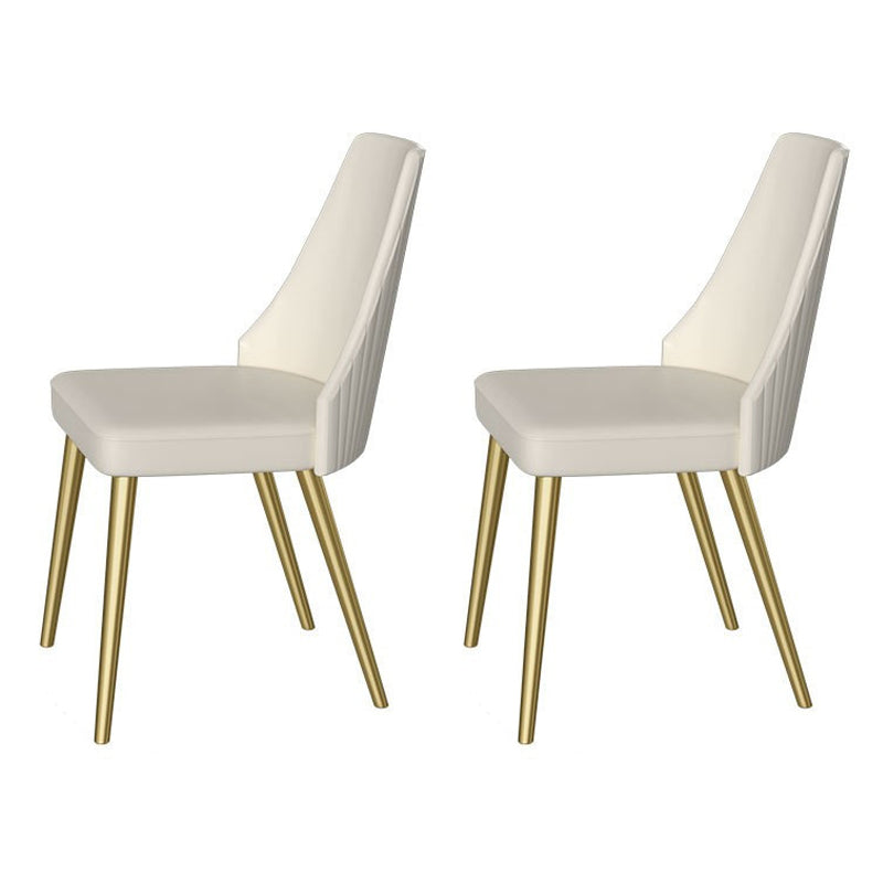 Glam Style Rectangle Table Set 1/2/3/5 Pieces Dining Set with Metal Legs