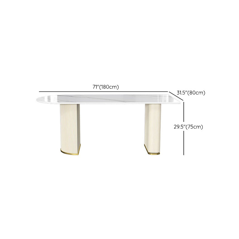 Glam Style Rectangle Table Set 1/2/3/5 Pieces Dining Set with Metal Legs