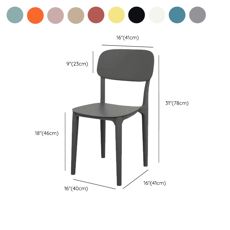 Dining Room Indoor Plastic Side Chair Stacking Open Back Chair