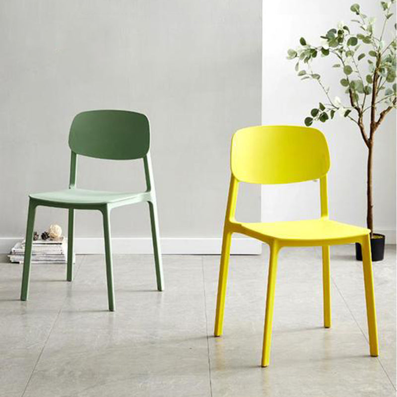 Home Dining Room Side Chair Low Back Plastic Stack Dining Chair