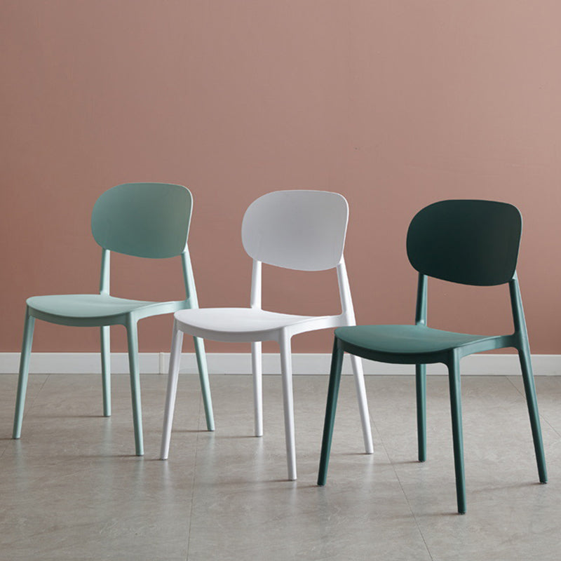 Home Dining Room Side Chair Low Back Plastic Stack Dining Chair