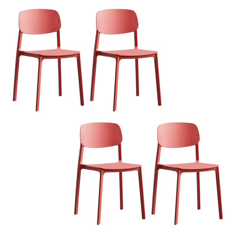 Home Dining Room Side Chair Low Back Plastic Stack Dining Chair