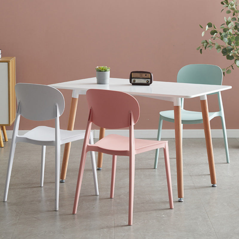Home Dining Room Side Chair Low Back Plastic Stack Dining Chair