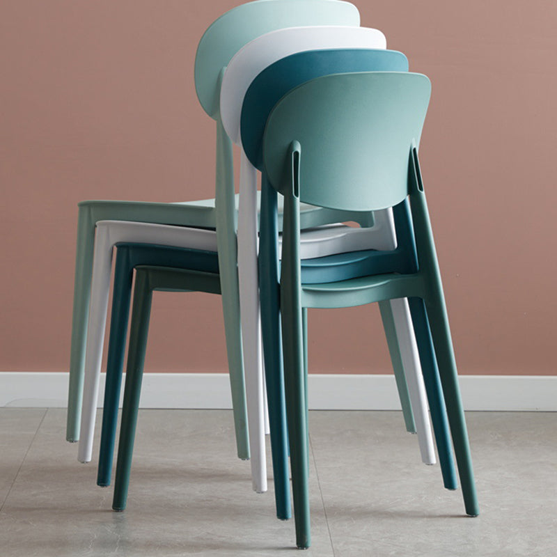 Home Dining Room Side Chair Low Back Plastic Stack Dining Chair