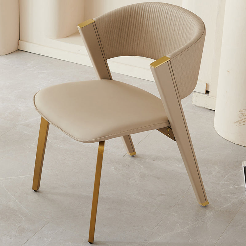 Home Indoor Side Chair Glam Upholstered Armless Chair in Beige