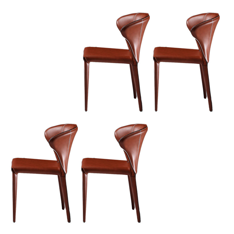 Indoor Wingback Parsons Chair Upholstered Faux Leather Side Chair