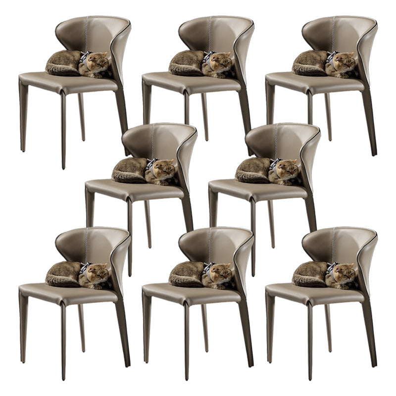 Indoor Wingback Parsons Chair Upholstered Faux Leather Side Chair