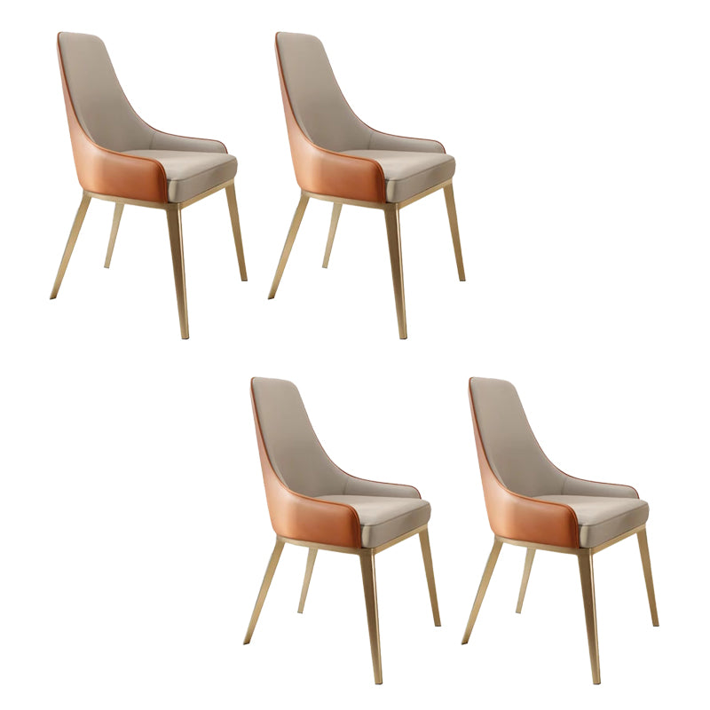 Indoor Upholstered Armless Dining Chairs Parsons Chair with Metal Legs