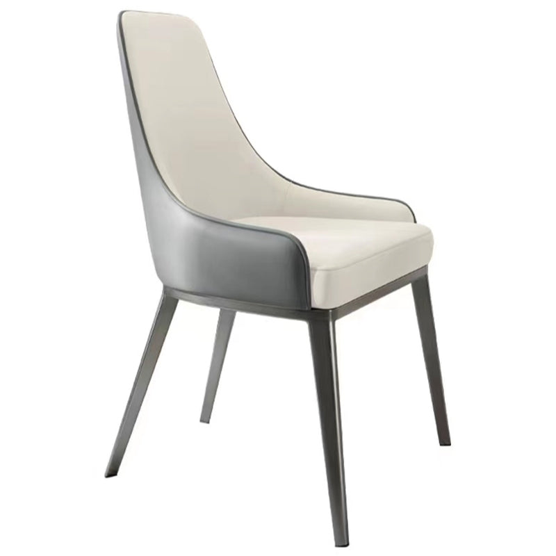 Indoor Upholstered Armless Dining Chairs Parsons Chair with Metal Legs
