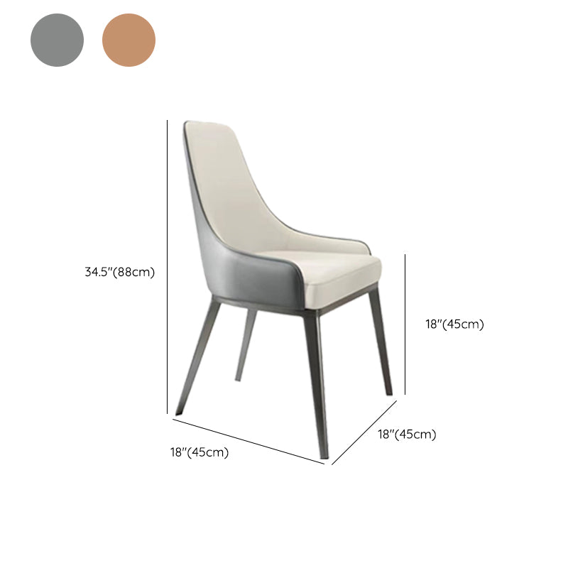 Indoor Upholstered Armless Dining Chairs Parsons Chair with Metal Legs