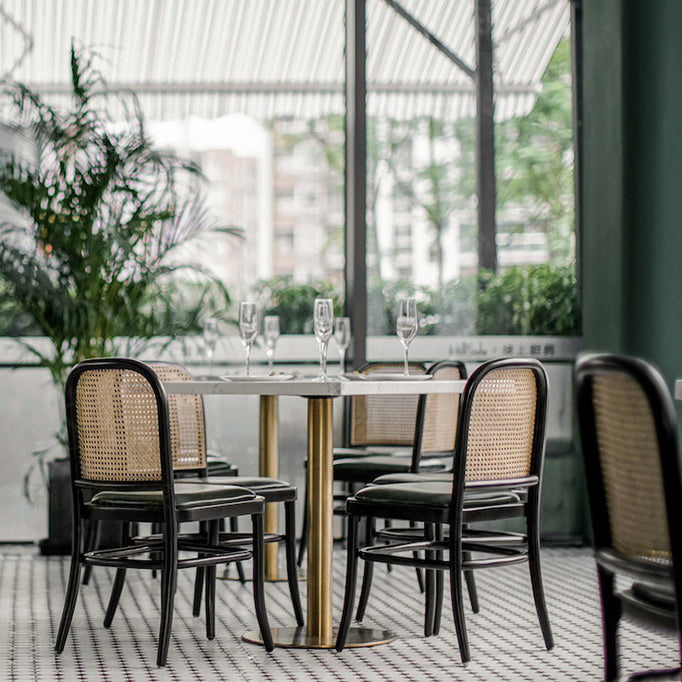 Contemporary Metal Kitchen Dining Side Chair Open Back Dining Side Chair