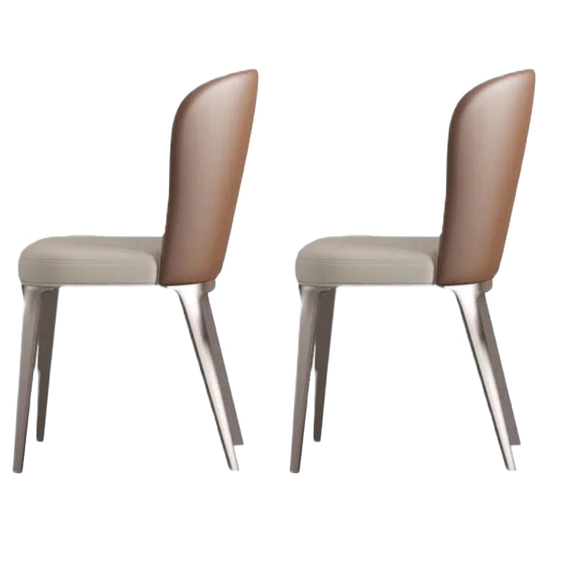 Faux Leather Side Chair Contemporary Armless Kitchen Dining Side Chair