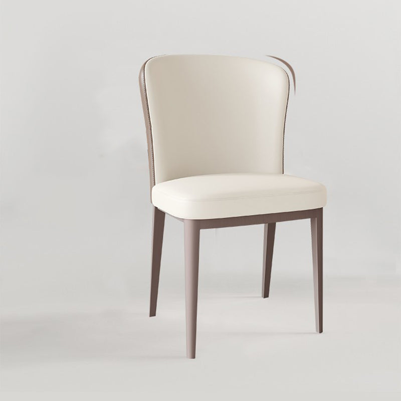 Faux Leather Side Chair Contemporary Armless Kitchen Dining Side Chair