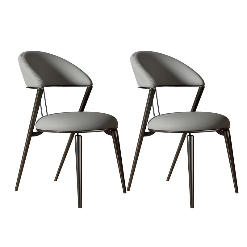 Armless Upholstered Dining Chairs Faux Leather Kitchen Dining Side Chair