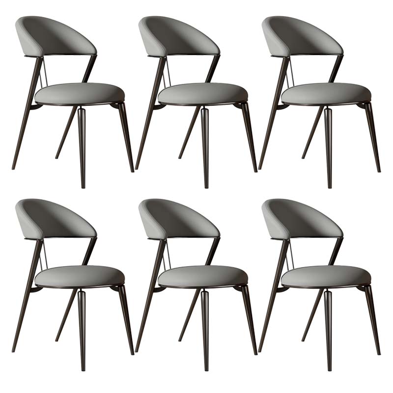 Armless Upholstered Dining Chairs Faux Leather Kitchen Dining Side Chair