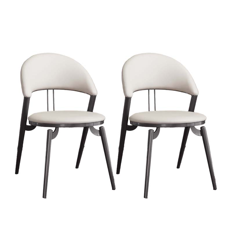 Armless Upholstered Dining Chairs Faux Leather Kitchen Dining Side Chair