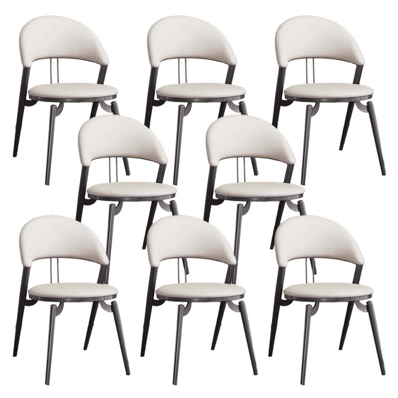 Armless Upholstered Dining Chairs Faux Leather Kitchen Dining Side Chair