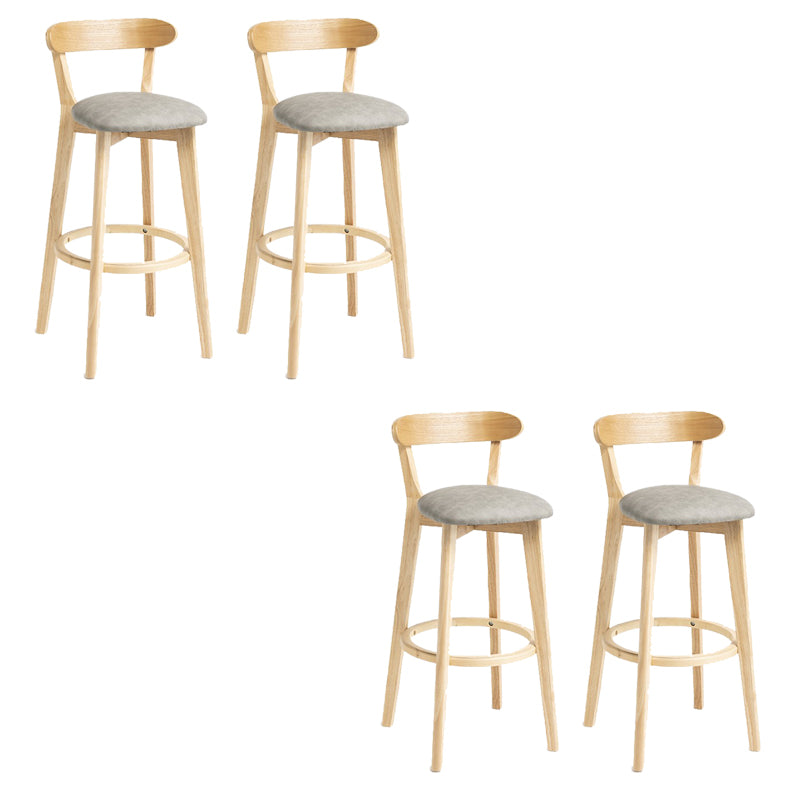 Industrial Armless Backrest Counter Stool Wood Bar Stool with Pedal for Cafe