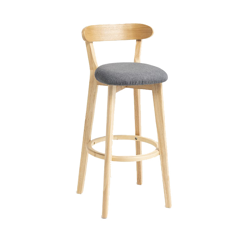 Industrial Armless Backrest Counter Stool Wood Bar Stool with Pedal for Cafe