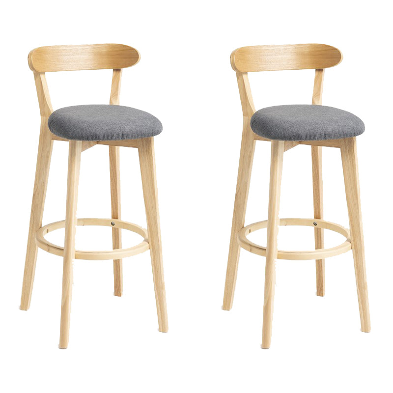 Industrial Armless Backrest Counter Stool Wood Bar Stool with Pedal for Cafe