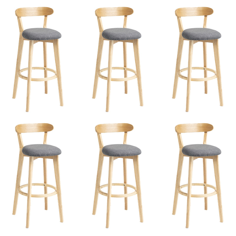 Industrial Armless Backrest Counter Stool Wood Bar Stool with Pedal for Cafe