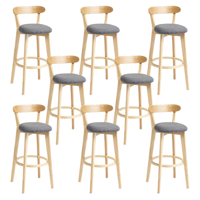 Industrial Armless Backrest Counter Stool Wood Bar Stool with Pedal for Cafe