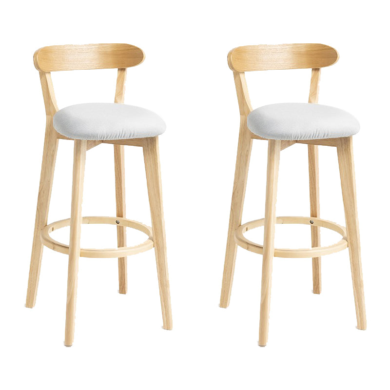 Industrial Armless Backrest Counter Stool Wood Bar Stool with Pedal for Cafe