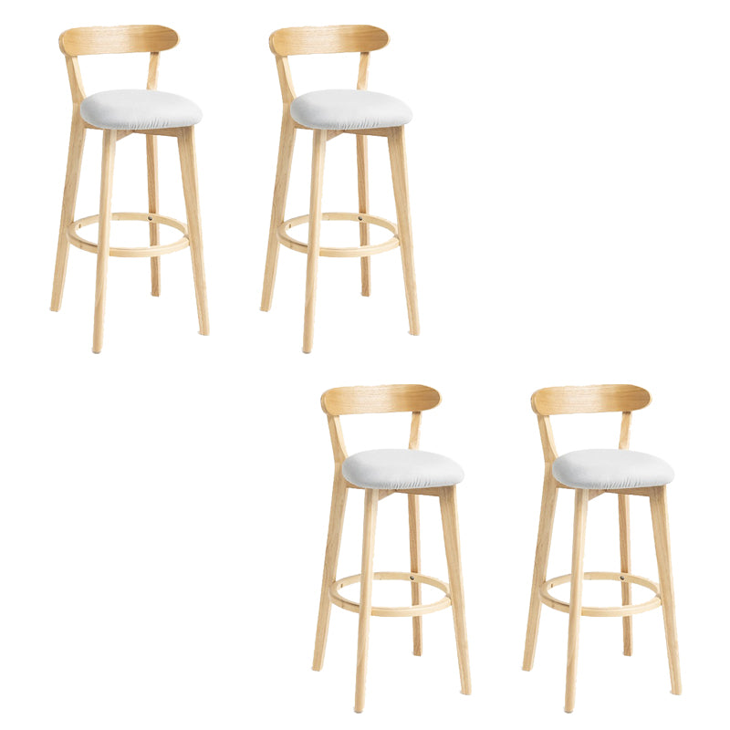 Industrial Armless Backrest Counter Stool Wood Bar Stool with Pedal for Cafe