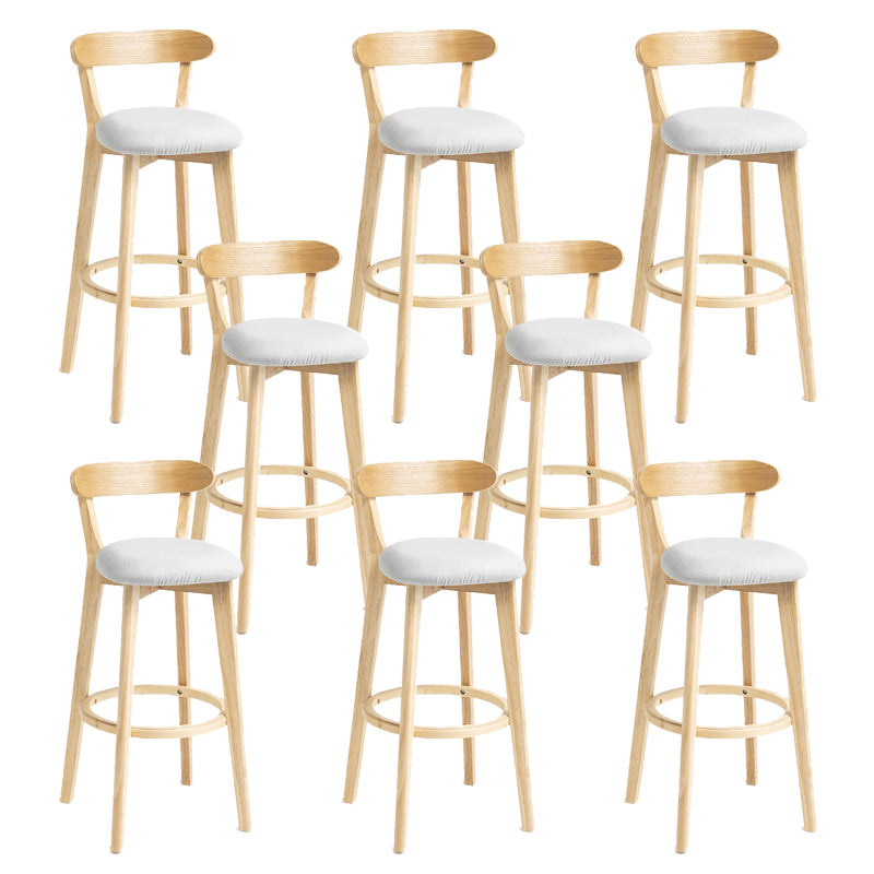 Industrial Armless Backrest Counter Stool Wood Bar Stool with Pedal for Cafe