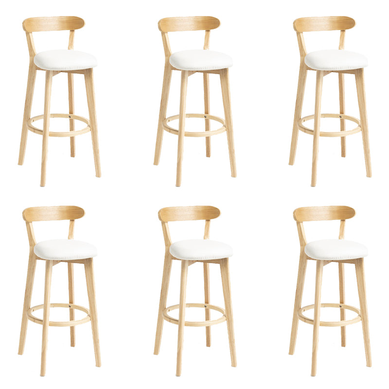 Industrial Armless Backrest Counter Stool Wood Bar Stool with Pedal for Cafe