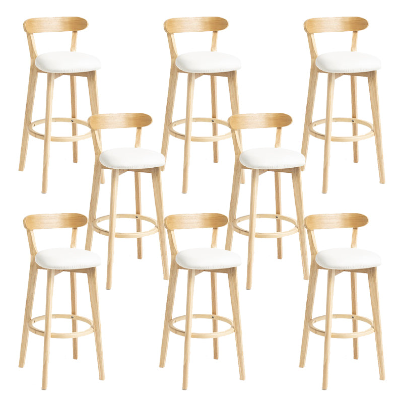 Industrial Armless Backrest Counter Stool Wood Bar Stool with Pedal for Cafe