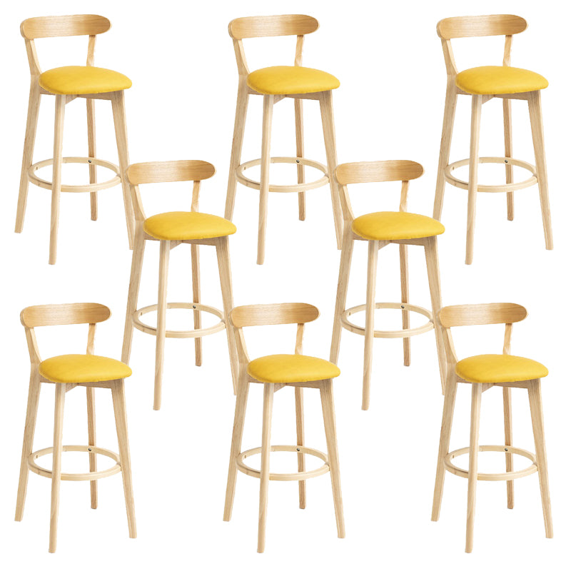 Industrial Armless Backrest Counter Stool Wood Bar Stool with Pedal for Cafe