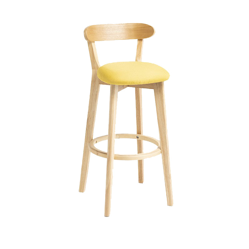 Industrial Armless Backrest Counter Stool Wood Bar Stool with Pedal for Cafe