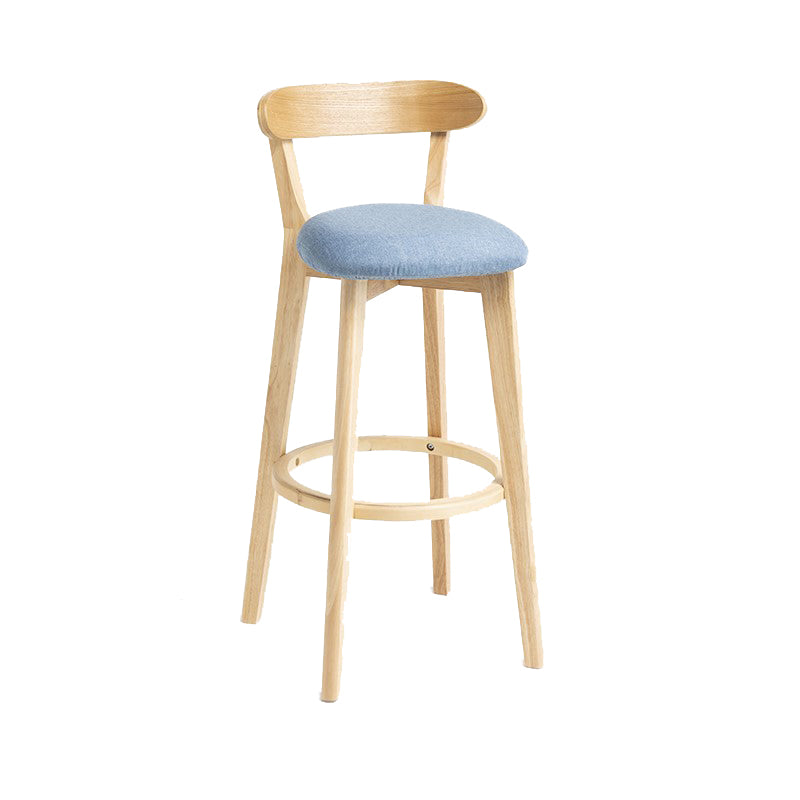 Industrial Armless Backrest Counter Stool Wood Bar Stool with Pedal for Cafe