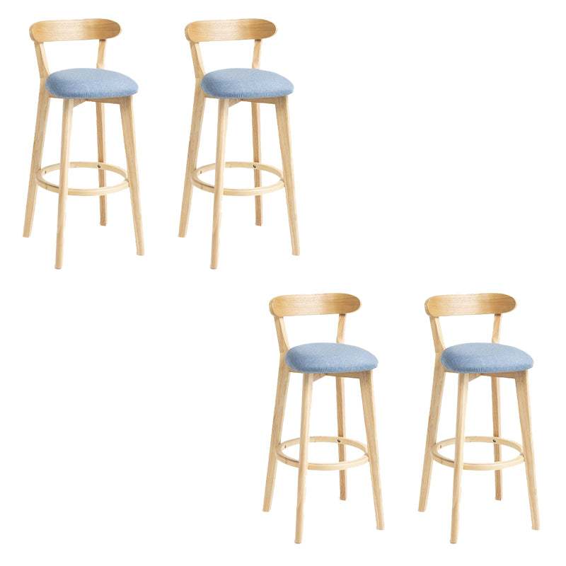 Industrial Armless Backrest Counter Stool Wood Bar Stool with Pedal for Cafe