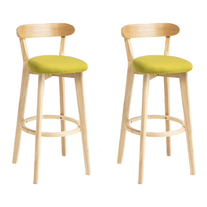 Industrial Armless Backrest Counter Stool Wood Bar Stool with Pedal for Cafe