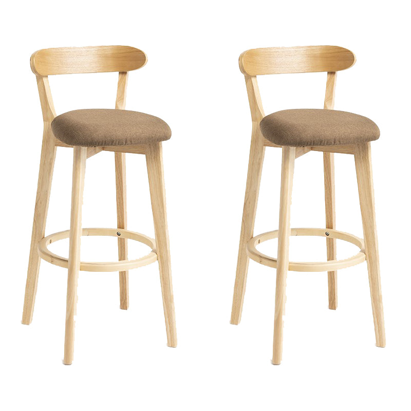 Industrial Armless Backrest Counter Stool Wood Bar Stool with Pedal for Cafe