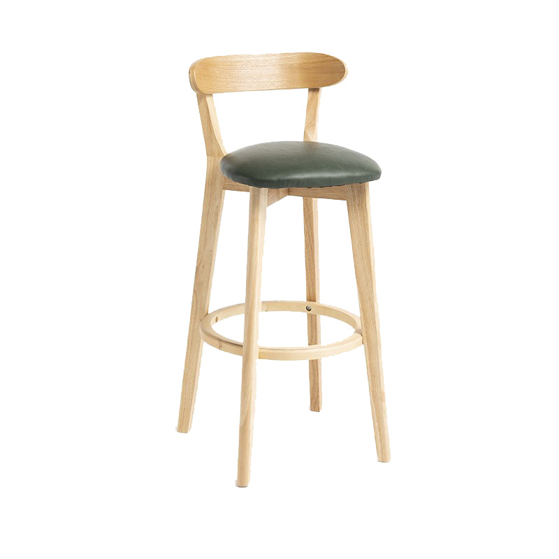 Industrial Armless Backrest Counter Stool Wood Bar Stool with Pedal for Cafe