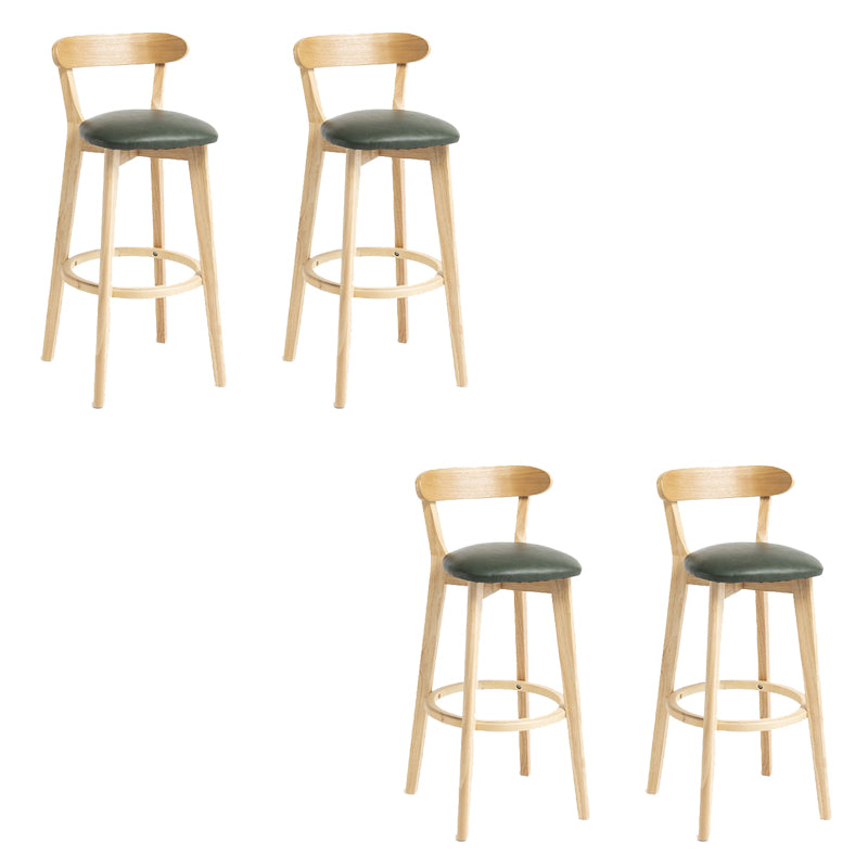 Industrial Armless Backrest Counter Stool Wood Bar Stool with Pedal for Cafe