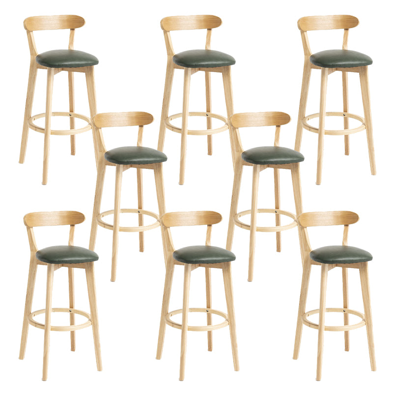 Industrial Armless Backrest Counter Stool Wood Bar Stool with Pedal for Cafe