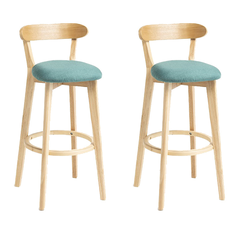 Industrial Armless Backrest Counter Stool Wood Bar Stool with Pedal for Cafe