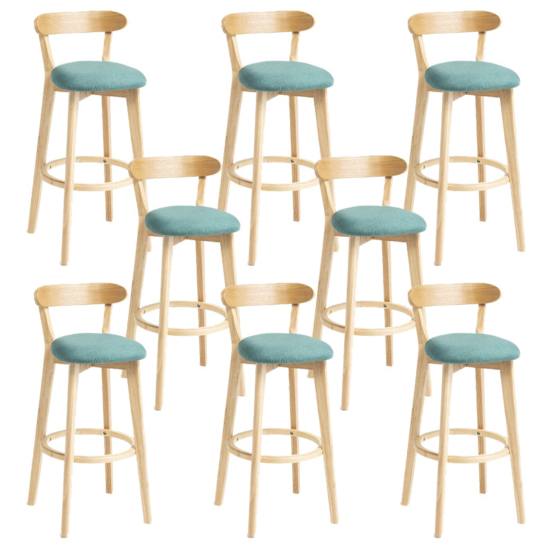 Industrial Armless Backrest Counter Stool Wood Bar Stool with Pedal for Cafe