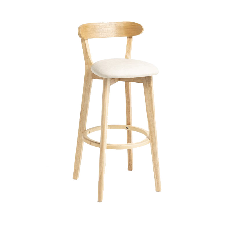 Industrial Armless Backrest Counter Stool Wood Bar Stool with Pedal for Cafe