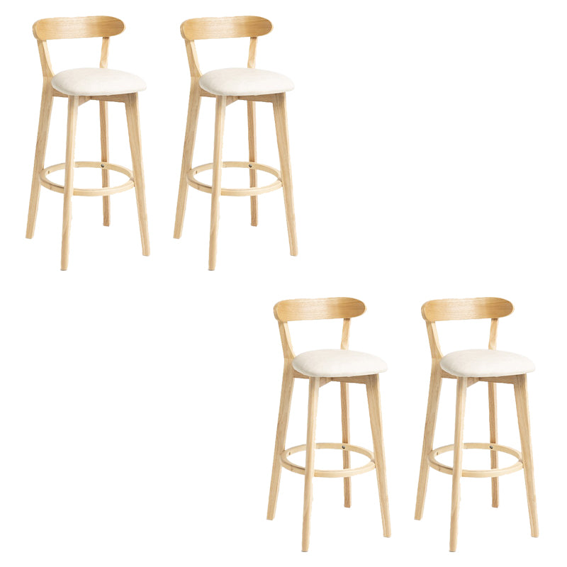 Industrial Armless Backrest Counter Stool Wood Bar Stool with Pedal for Cafe