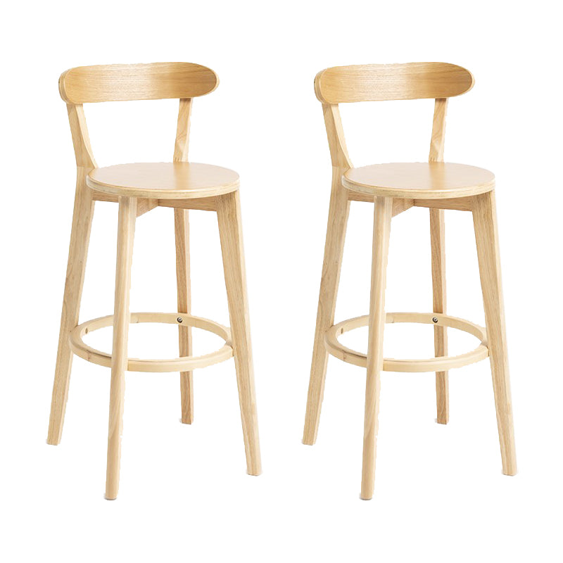 Industrial Armless Backrest Counter Stool Wood Bar Stool with Pedal for Cafe