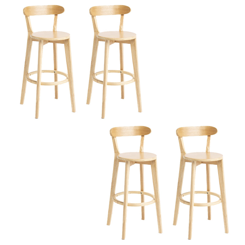 Industrial Armless Backrest Counter Stool Wood Bar Stool with Pedal for Cafe