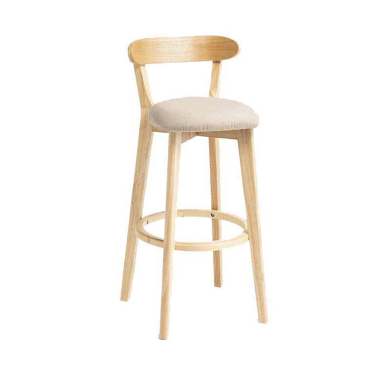 Industrial Armless Backrest Counter Stool Wood Bar Stool with Pedal for Cafe