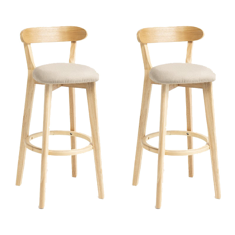 Industrial Armless Backrest Counter Stool Wood Bar Stool with Pedal for Cafe