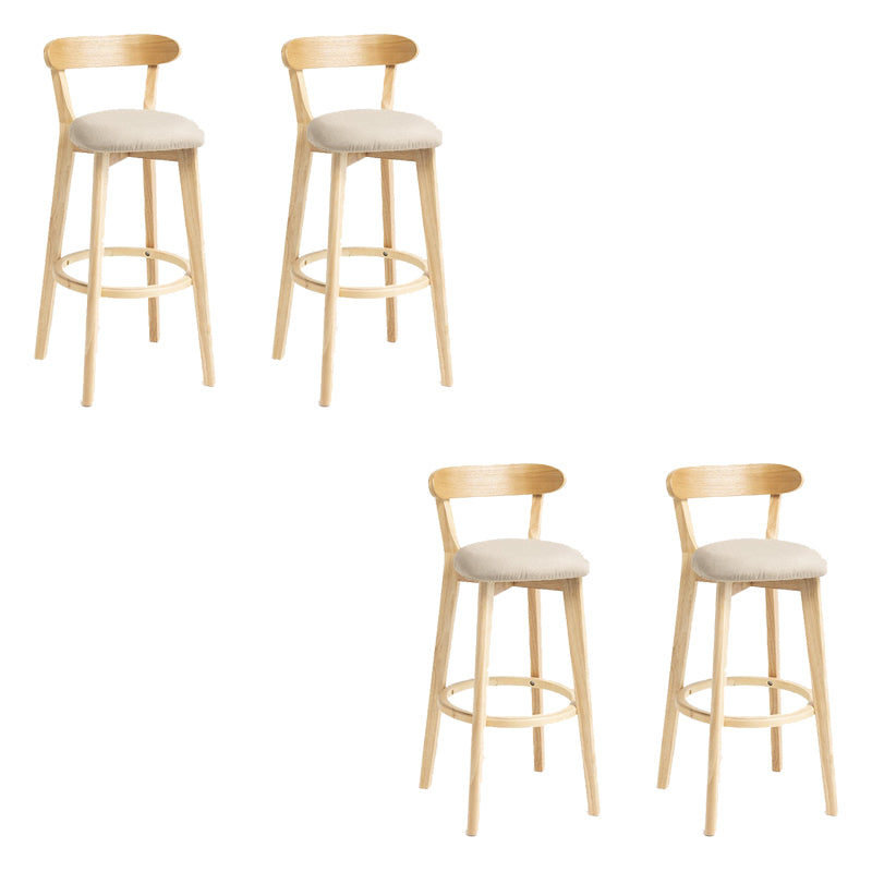 Industrial Armless Backrest Counter Stool Wood Bar Stool with Pedal for Cafe