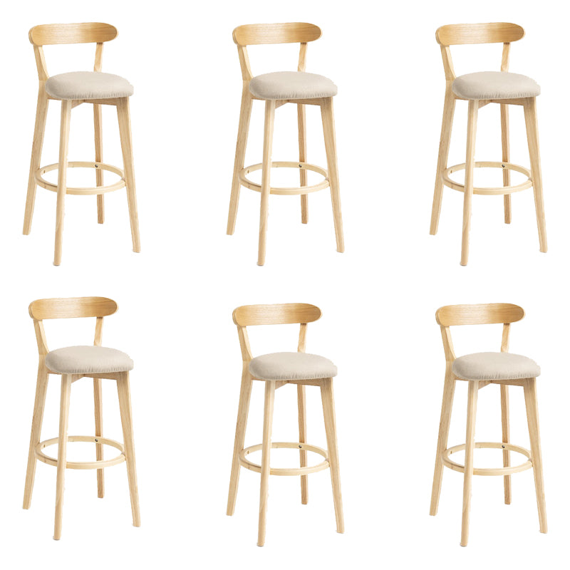 Industrial Armless Backrest Counter Stool Wood Bar Stool with Pedal for Cafe